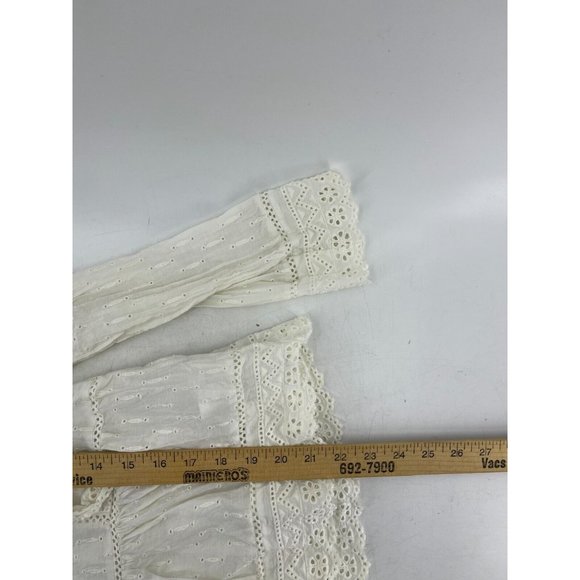 Anthropology Meadow Rue Women's Long Sleeve Crochet Boho Shirt Top Size Small - Picture 11 of 12